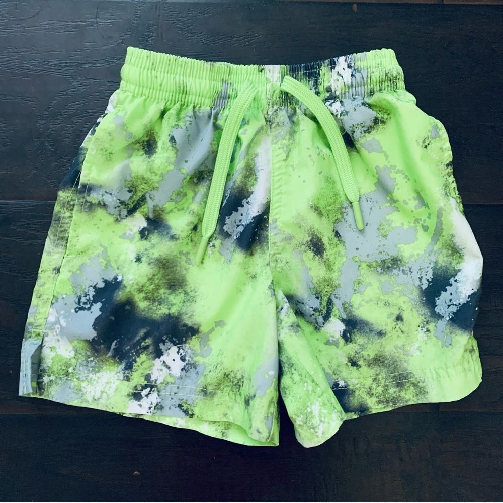 ATHLETIC Works Boys Athletic Quick Dry Pull-On Shorts - Bright Green Tie Dye XS